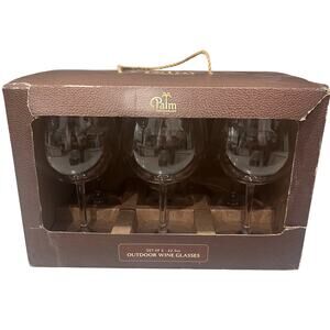 Palm Restaurant Outdoor Wine Glass Set of 6 - 22.5oz Large Shatterproof NIB